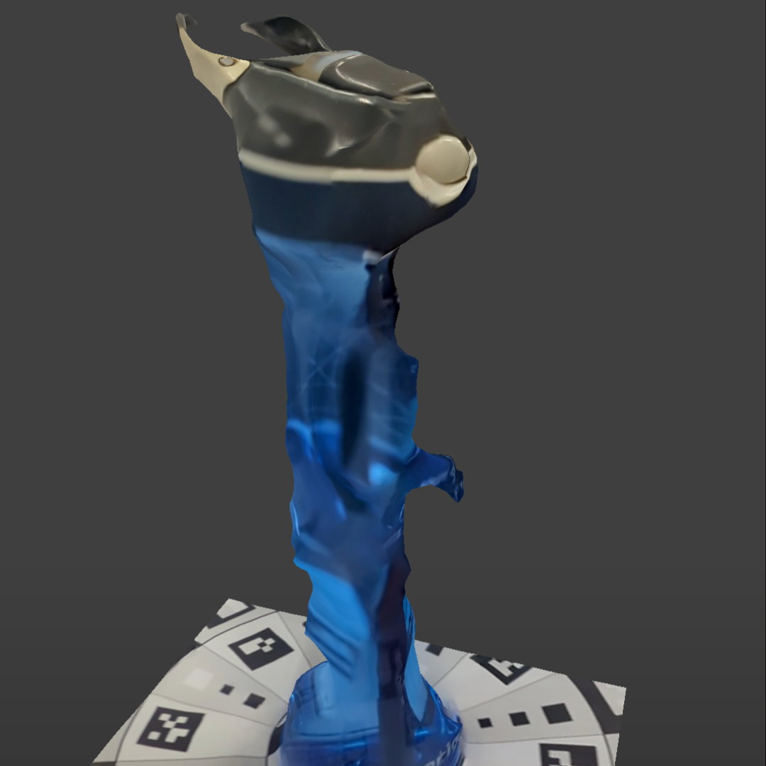 So, in the classroom, I tried again. I used my water bottle, which was not a wise choice, but I ended up making a very interesting-looking model out of it.